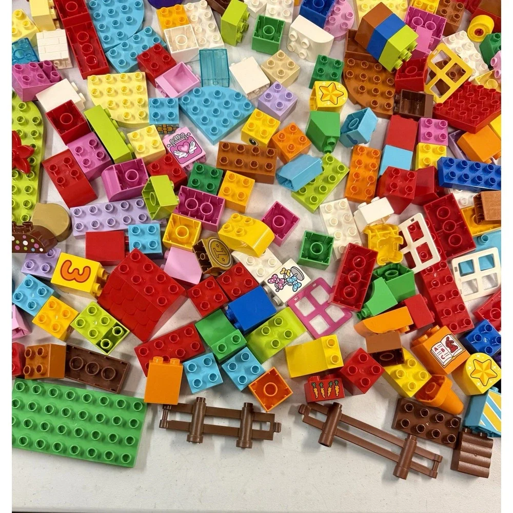 Lego Duplo Lot Of 280 Bricks Blocks Clean Ice Cream Cone Base Plates